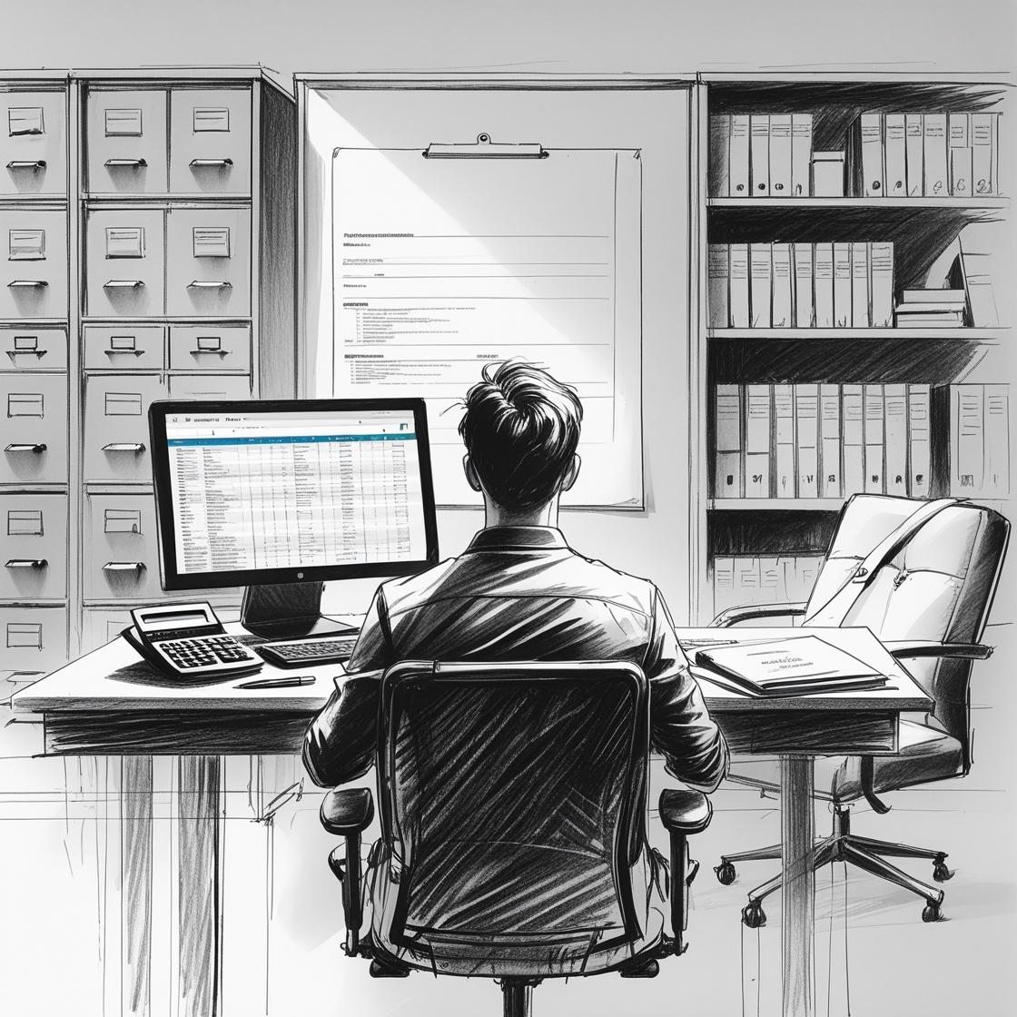 A man sitting in front of a desk