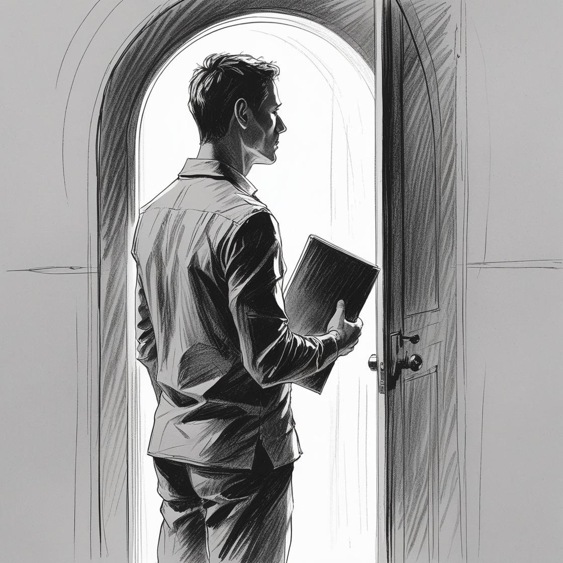 A man standing in front of a doorway