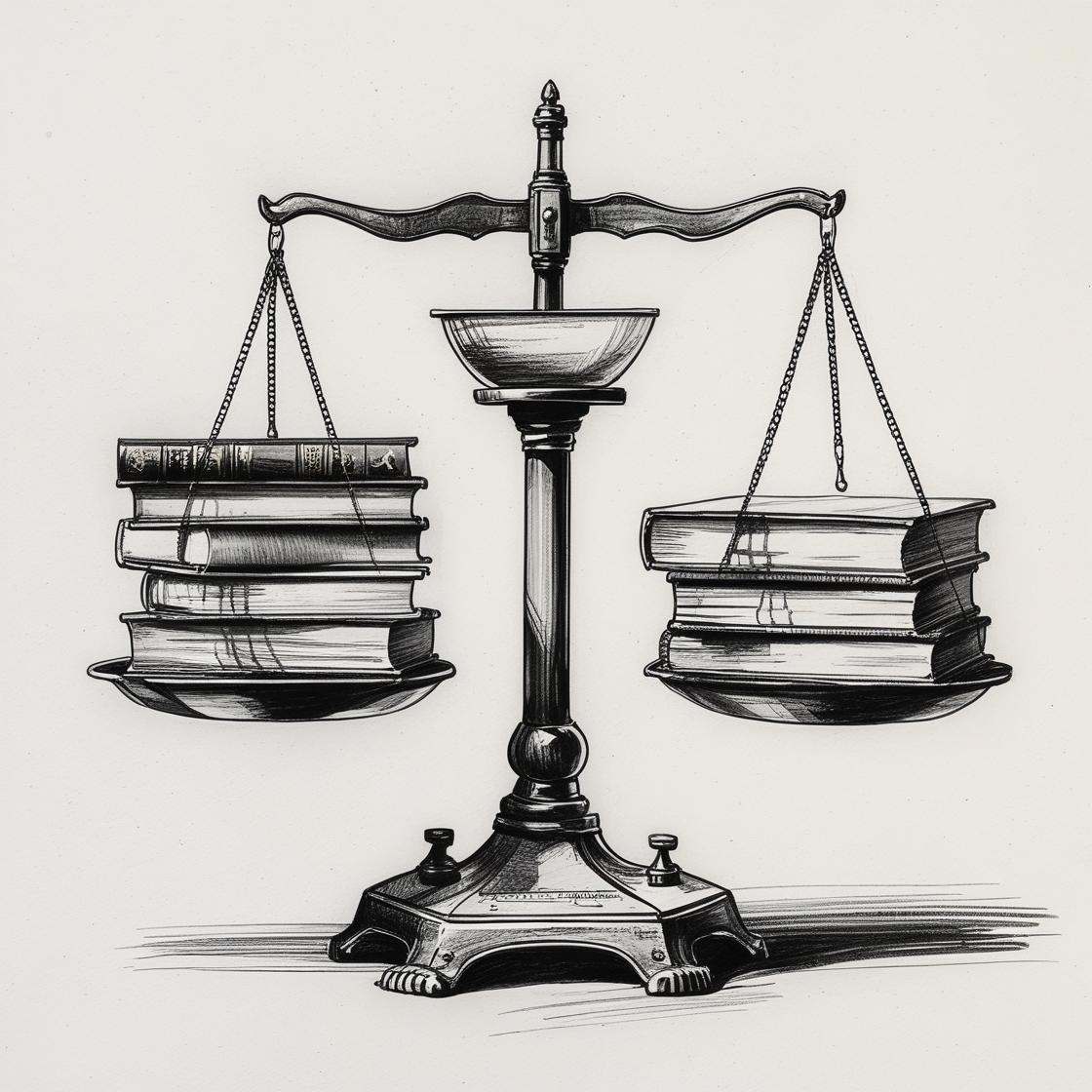 A scale balancing books